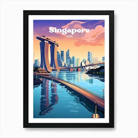 Singapore Luxury Modern Travel Art Art Print