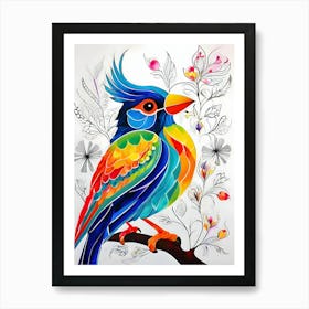 Colorful Bird-Reimagined 5 Art Print