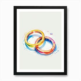 Watercolor Wedding Rings Art Print