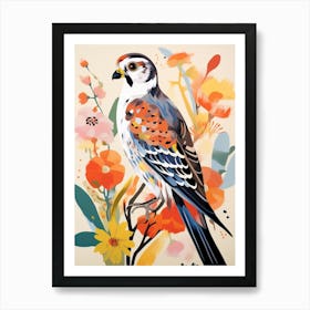 Bird Painting Collage American Kestrel 3 Art Print