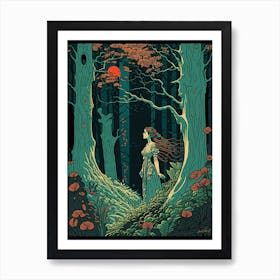 Girl In The Woods 6 Art Print