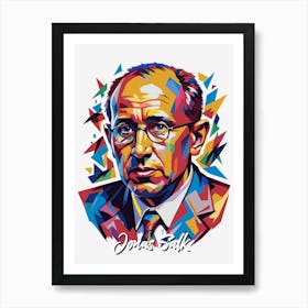 Jonas Salk 01 Portrait WPAP Pop Art Art Print