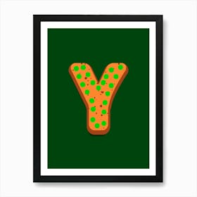 Gingerbread Christmas Letters Living Room Holiday Display Green 25 Art Print