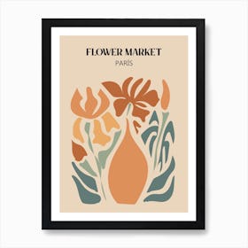 Neutral Abstract Flower Market Art Print