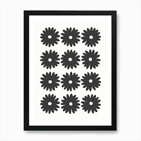 Daisy Black & White Art Print