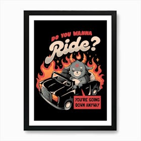 Ride to Hell - Funny Evil Creepy Baphomet Gift Art Print