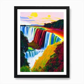 Iguazú Falls National Park Brazil Abstract Colourful Art Print