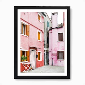 Pink Burano Courtyard Art Print