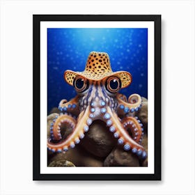 Blue Ringed Octopus With Hat Art Print