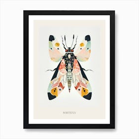 Colourful Insect Illustration Whitefly 21 Poster Art Print