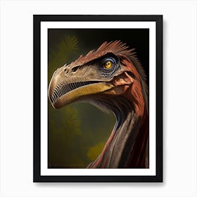 Velociraptor Mongoliensis Illustration Dinosaur Art Print
