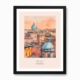 Mornings In Rome Rooftops Morning Skyline 1 Art Print