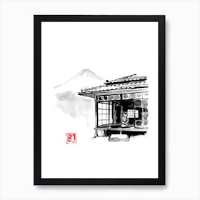 Geisha Living At Fuji Art Print