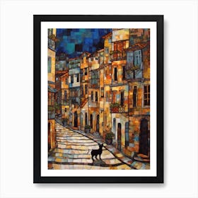 Painting Of Buenos Aires With A Cat In The Style Of Gustav Klimt 2 Art Print