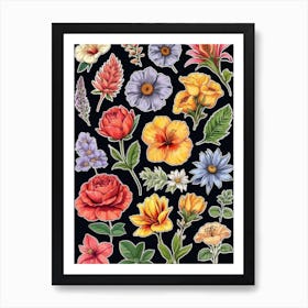 Watercolor Flowers 7 Art Print