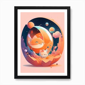 Orion Kawaii Kids Space Art Print