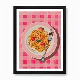 Pink Kitchen Pasta Italian Spaghetti Art Print