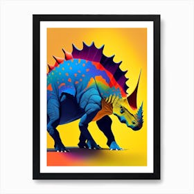 Leptoceratops Primary Colours Dinosaur Art Print