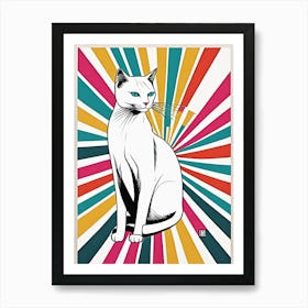 Kitty Cat. Playful Kitty Cat Pop Art: A Burst of Feline Fun and Color Art Print