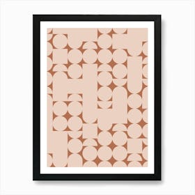 Peach and Terracotta Geometric Minimalist Art Print Art Print