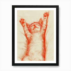 Cat Drawing Art Print