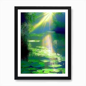 Lotusland, Usa Classic Painting Art Print