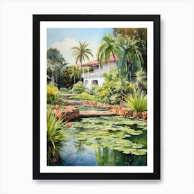 Jardn Botnico Nacional Dominican Republic Watercolour  Art Print