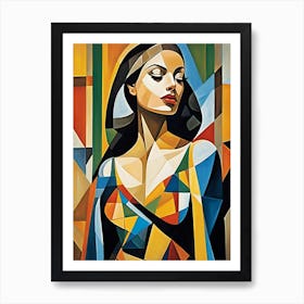 Woman Portrait Cubism Pablo Picasso Style (9) Art Print