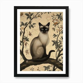 Siamese Cat Japanese Illustration 2 Art Print