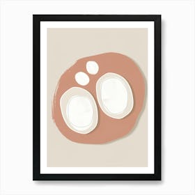 Two Eggs On A Beige Background Art Print