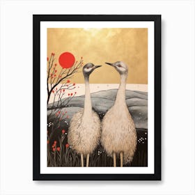 Bird Illustration Ostrich 4 Art Print