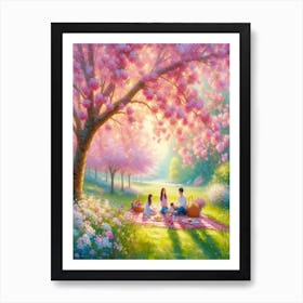 Cherry Blossom Picnic Art Print