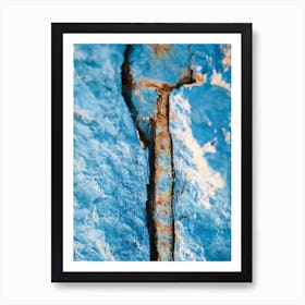 Blue Rusty Paint Close Up // Ibiza Travel Photography Art Print