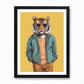 Tiger Illustrations Wearing A Romper 3 Art Print