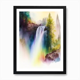 Rainbow Falls, United States Water Colour  (1) Art Print