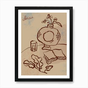 Still life With a Book Art Print