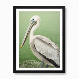 Ohara Koson Inspired Bird Painting Brown Pelican 4 Art Print