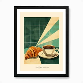 Croissant And Coffee Art Deco Poster Art Print