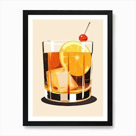 Mid Century Modern Whiskey Sour Floral Infusion Cocktail 4 Art Print