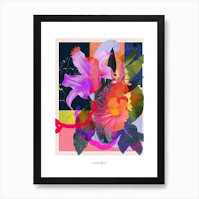 Coral Bells 2 Neon Flower Collage Poster Art Print