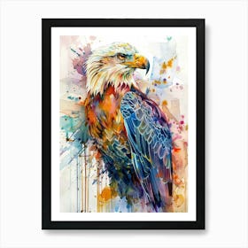 Eagle Colourful Watercolour 2 Art Print