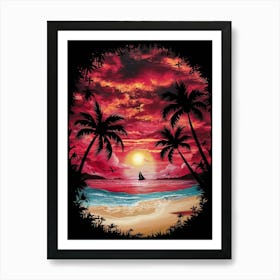 Sunset At The Beach 11 Art Print