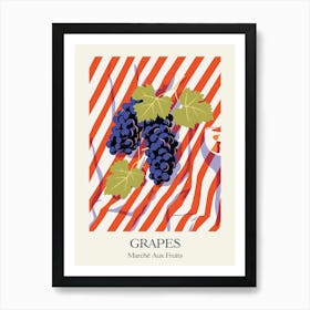 Marche Aux Fruits Grapes Fruit Summer Illustration 3 Art Print