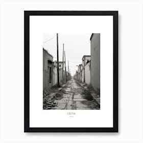 Poster Of Ostia, Italy, Black And White Photo 3 Art Print