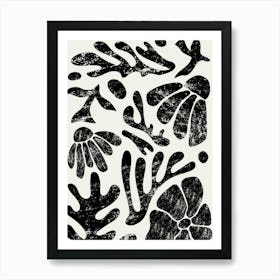 Black and White Organic Garden Wall Art Art Print