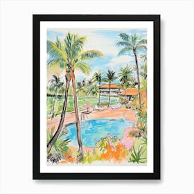 Four Seasons Resort Hualalai   Kailua Kona, Hawaii   Resort Storybook Illustration 2 Art Print