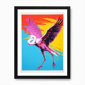 Andy Warhol Style Bird Egret 4 Art Print