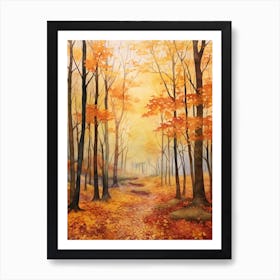 Autumn Forest Landscape Fagus Forest Germany Art Print