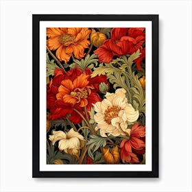 Rococo Floral Pattern 1 Art Print