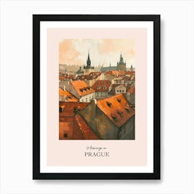 Mornings In Prague Rooftops Morning Skyline 1 Art Print